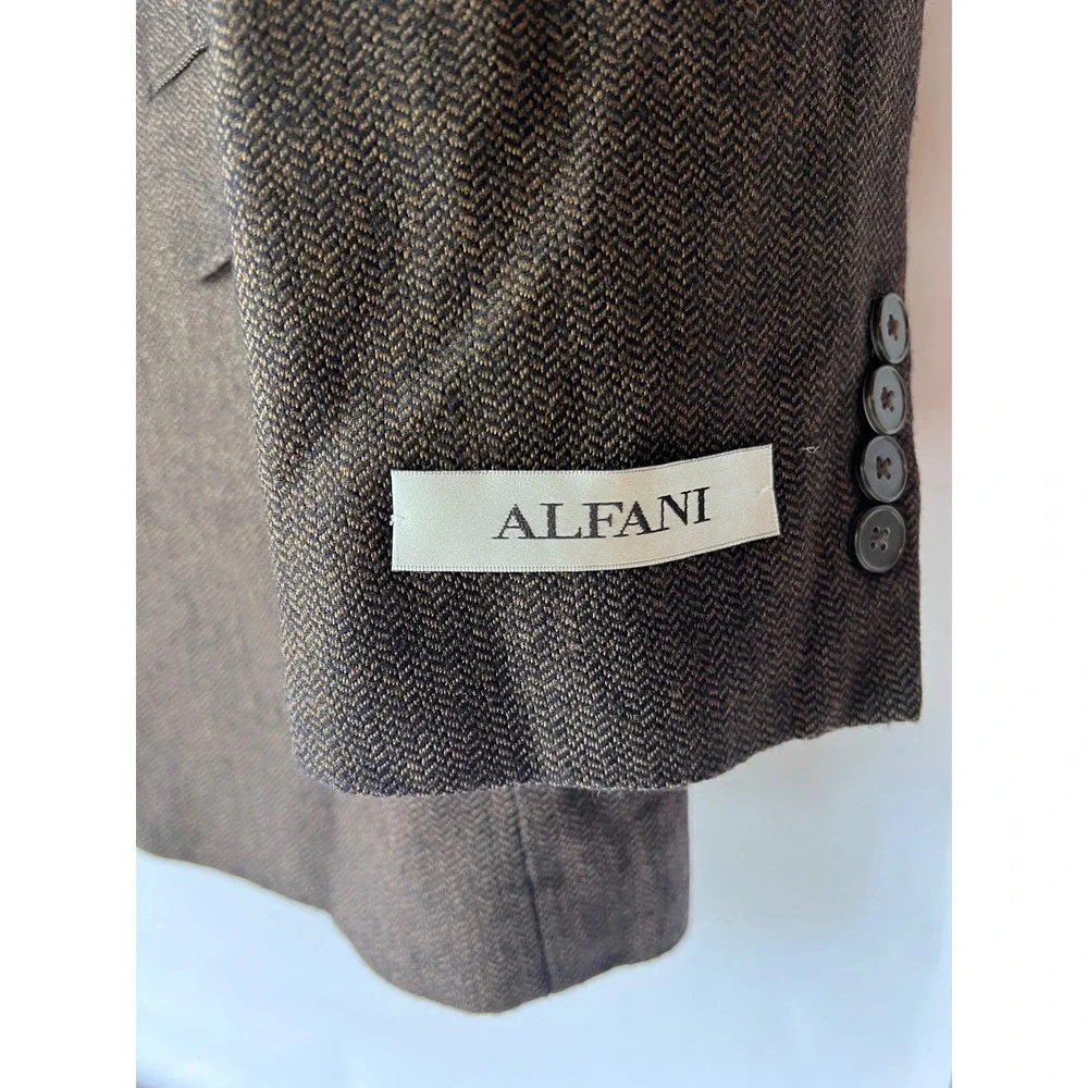 Alfani‎ Sport Coat Blazer POSITANO- DIABLO Mens R44 Wool Blend Brown
